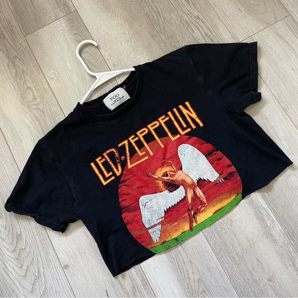 Fear of God Zeppelin Tshirt led crop womens Black (small) mastermind japan